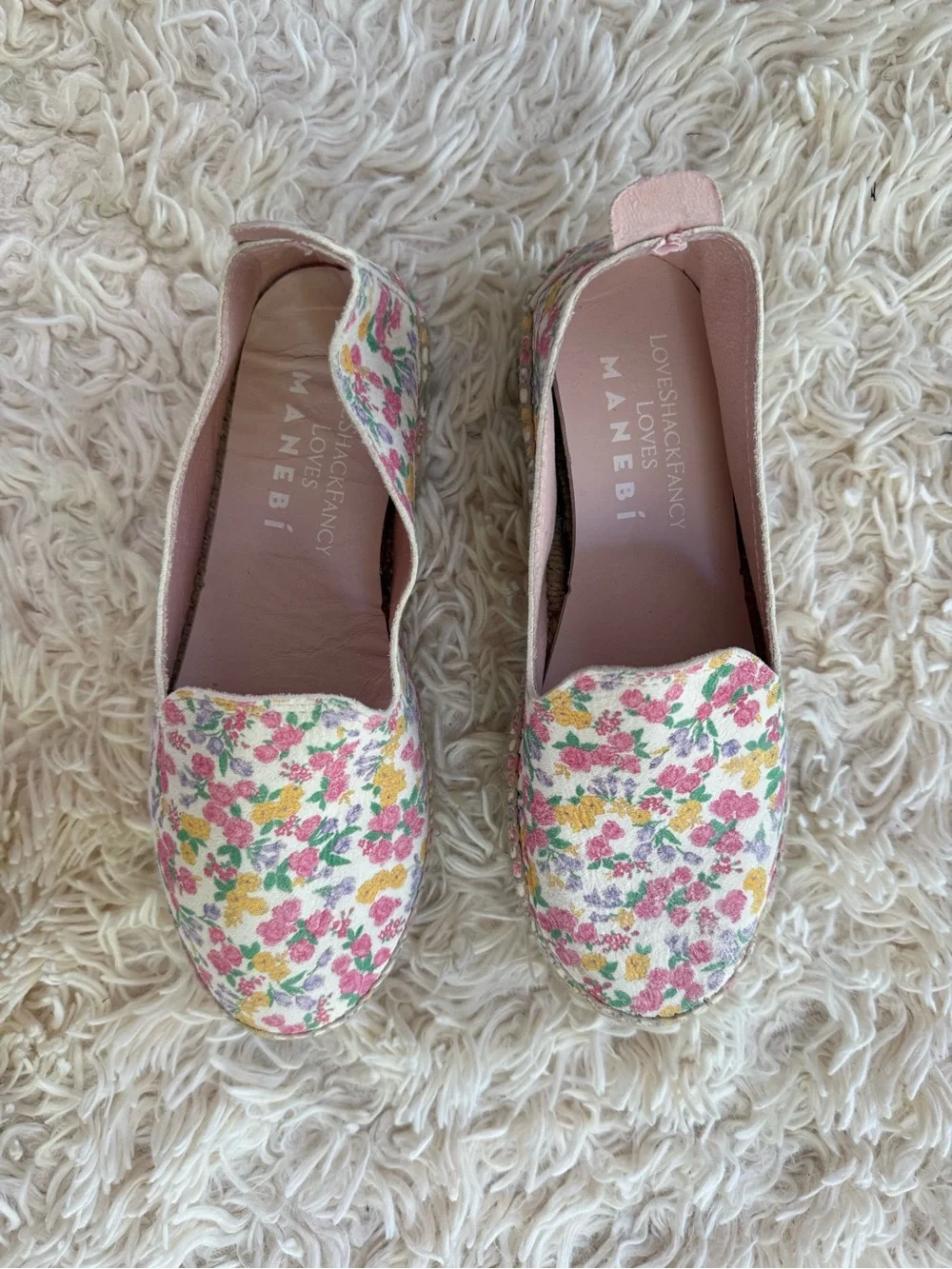 LoveShackFancy x Manebi Fruity Punch Floral Platform Espadrilles EU 37